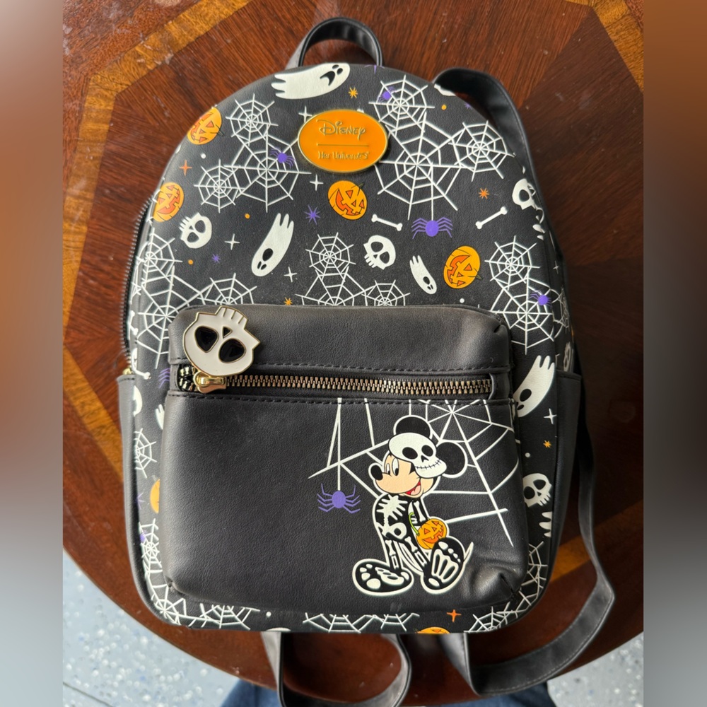 Her Universe Disney Mickey Mouse Skeleton Glow Halloween Mini Backpack